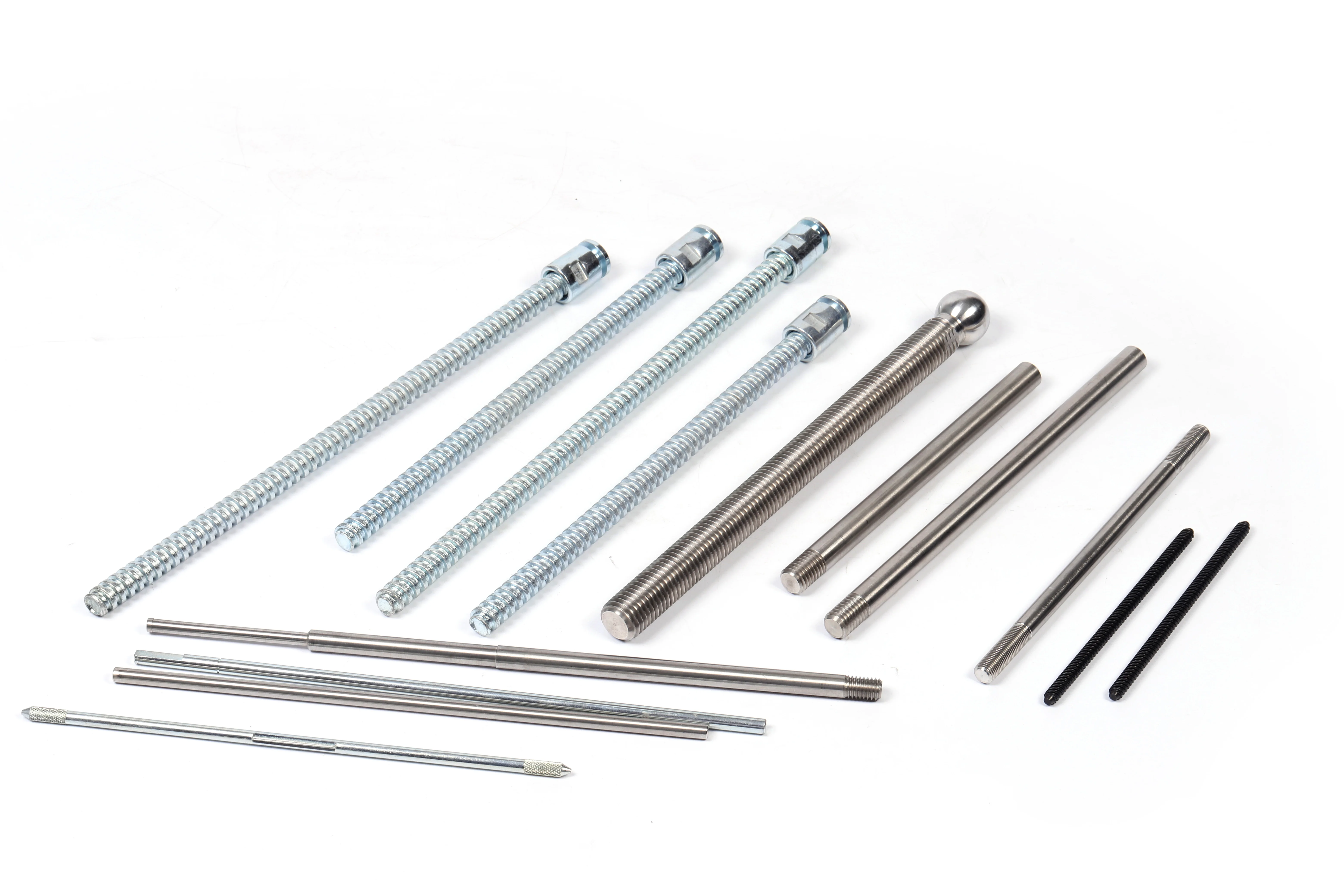 CNC Precision Custom Aluminum Shaft Pin 25mm 40mm Threaded Knurled Round Shaft 304 316 Stainless Steel Shaft