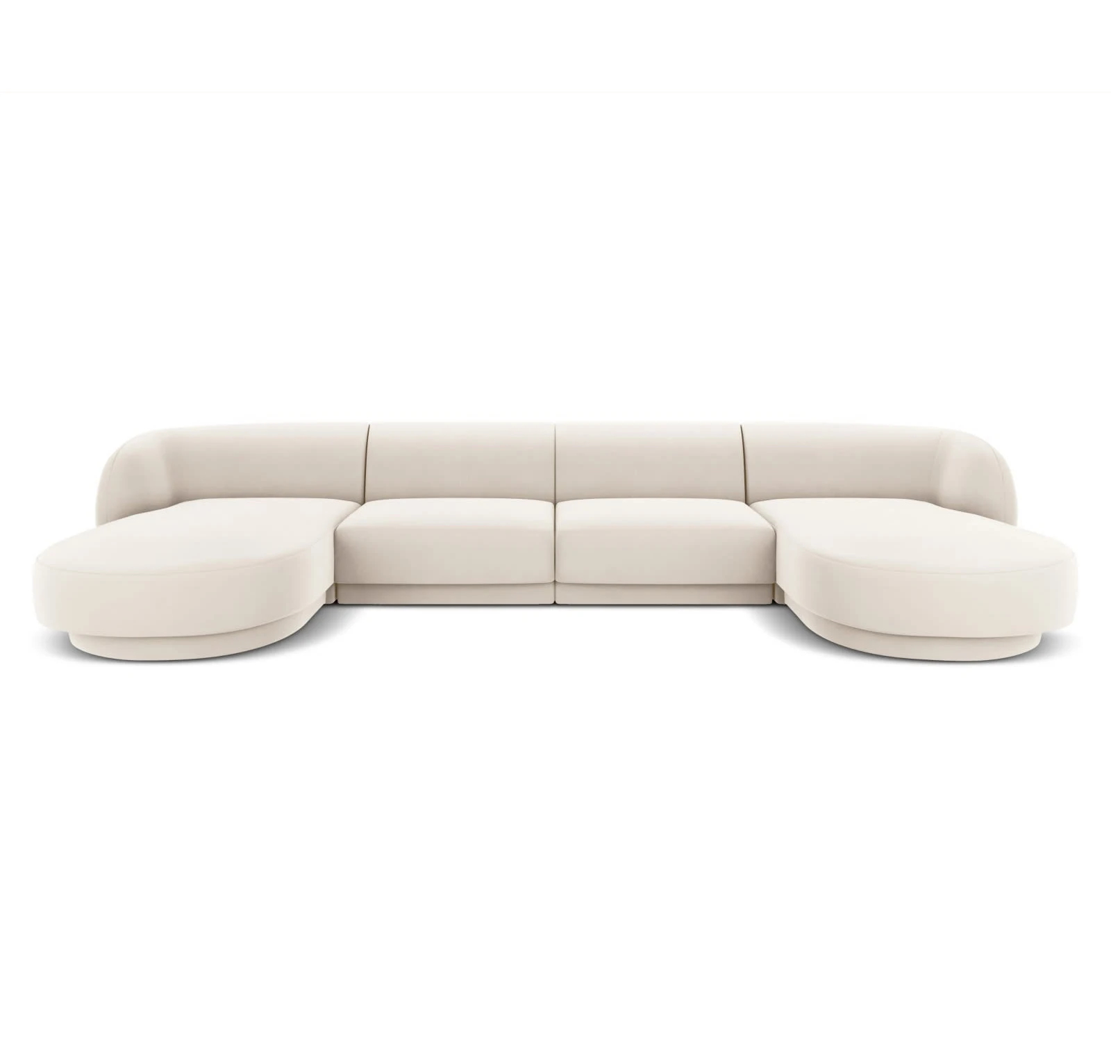 White Panoramic sofa round shape deformable U-shaped living room sofa Fashion design sofa