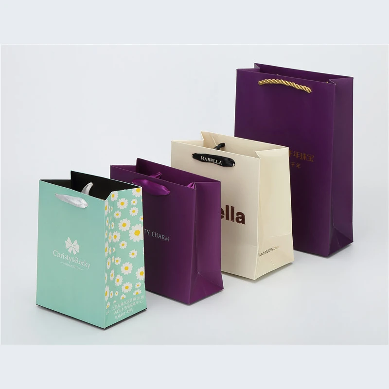 Bio-degradable Custom Wholesale Kraft Paper Bag With Your Own logo for Jewelry Shopping