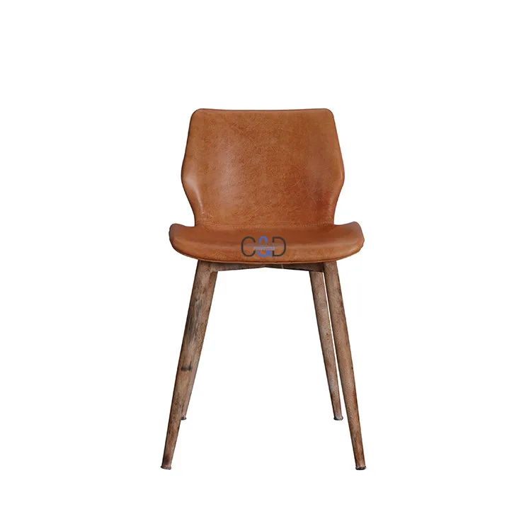 Antique Metal bar industrial vintage leather stools