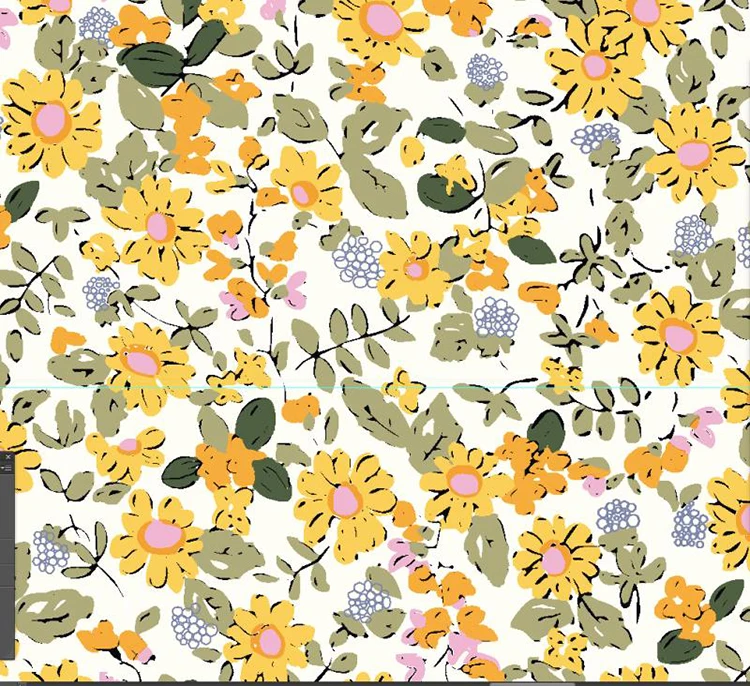 Chinese Supplier New Product Oli Brocade Fabric Women Flower Japanese Print Silk Fabric