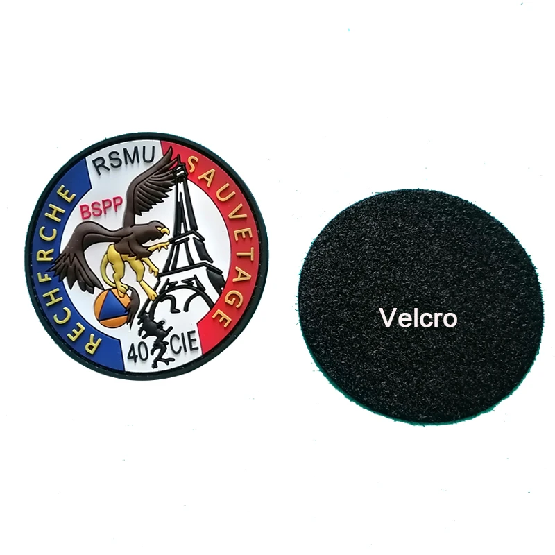 Минимальный заказ 50 шт. 3D тисненый значок из ПВХ круглая резиновая нашивка на с подложкой