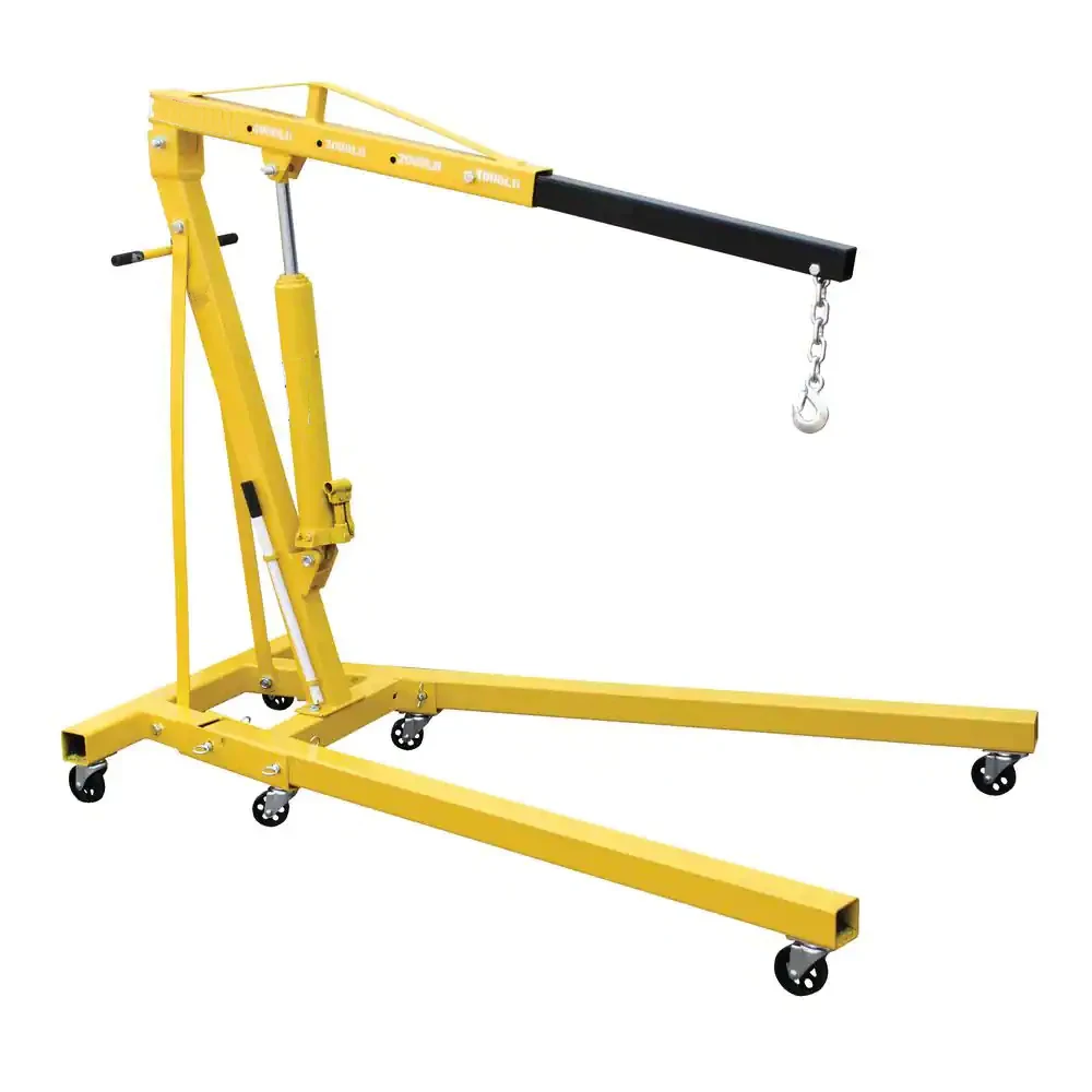 Custom Heavy-Duty Folding Hydraulic Motor Engine Hoist Crane Jack Cherry Picker Lift LS Swap Ready w/ Load Lever,
