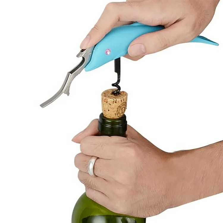 Animal multi dolphin shaped wine bottle opener corkscrew