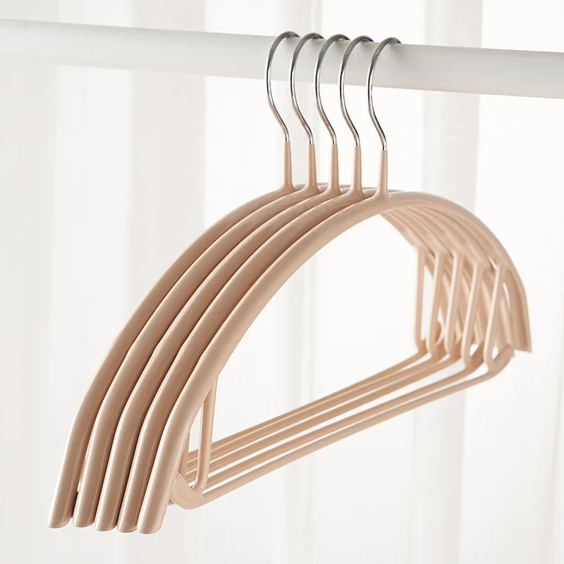 Custom thickened non-slip metal hanger bearing thickened gold seamless wardrobe storage hanger