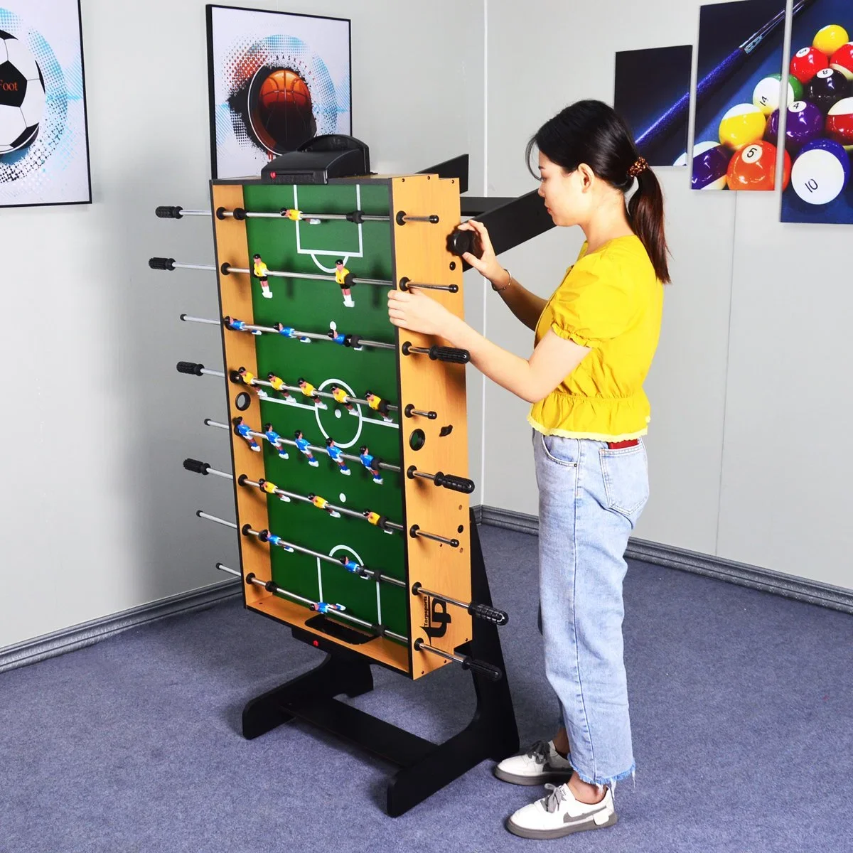 5-in-1 Foldable Multi-Game Table Set Includes Accessories for Snooker Pool Billiard Pool Billiard