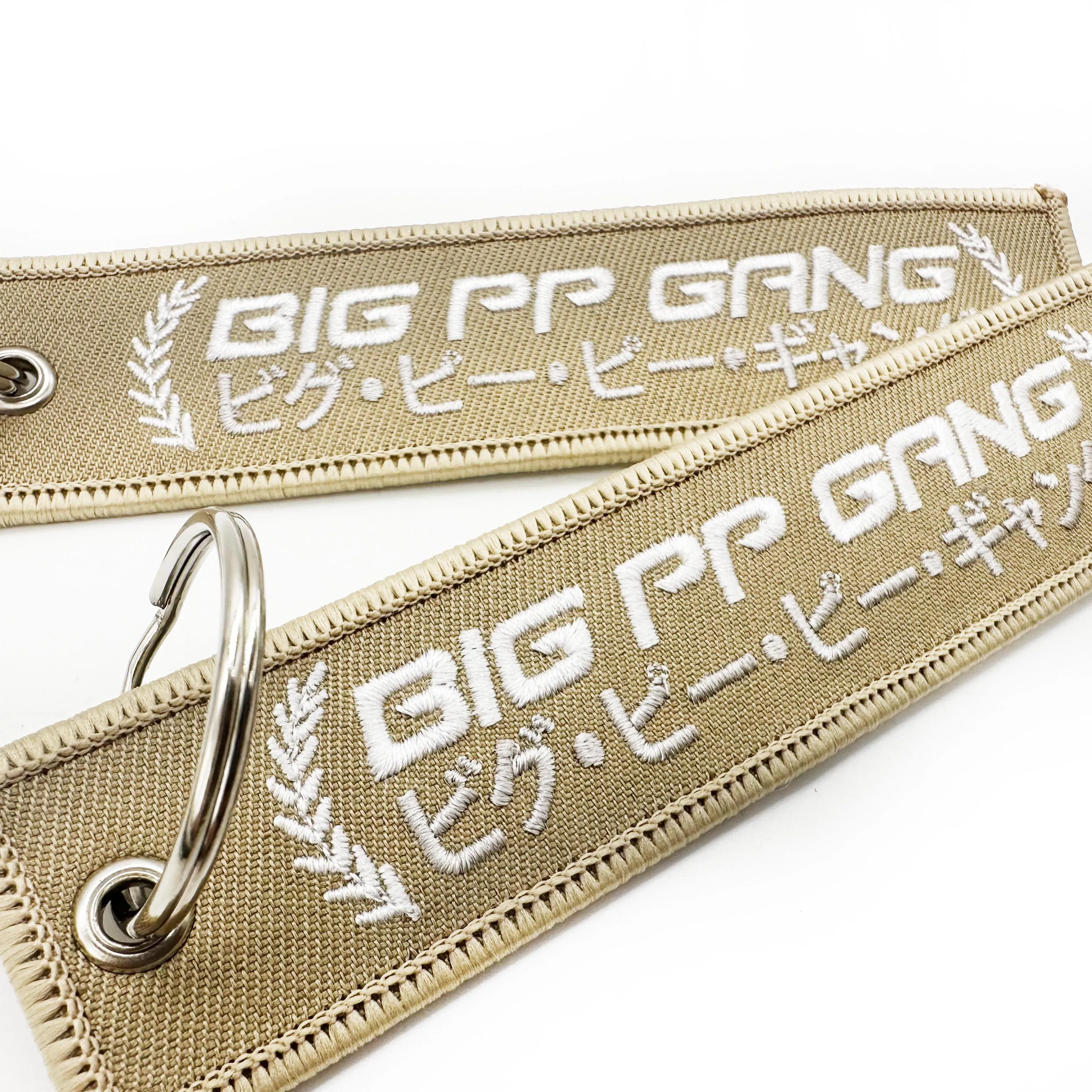 Wholesale Custom Embroidery Jet Tag Key Chains Fabric Woven Brand Label with Custom Logo for Keytag and Keyring
