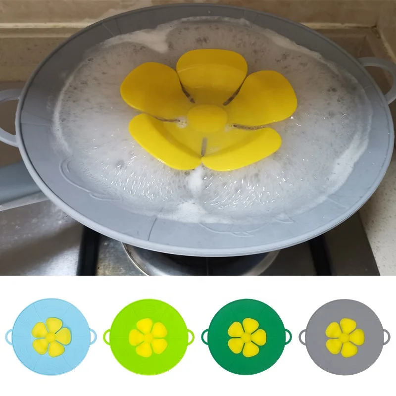 Multi-Function Kitchen Tool Pot Cover Silicone Boil Over Safeguard Spill Stopper Lid