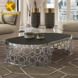 Living room furniture gold metal modern tv table tv unit and coffee table luxury tv stands for sale