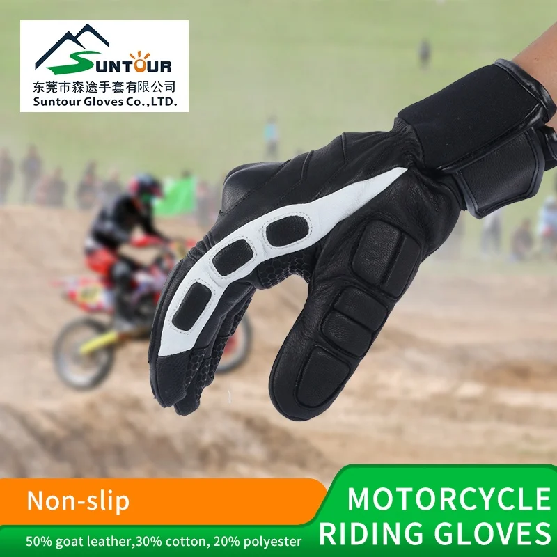 Waterproof leather full finger kart racing gloves