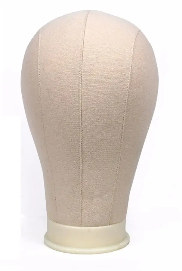 White Canvas Head Cork Canvas Block Head 21-25 Inch Wig Display Stand For Wigs Making
