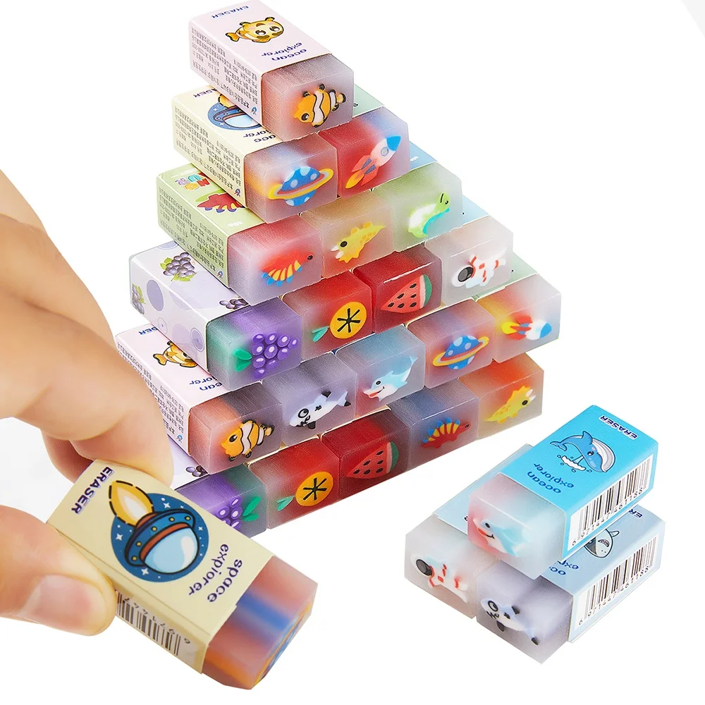 Creative Cartoon Eraser for Children, Cuttable Eraser for Primary School Students, Cute Stationery