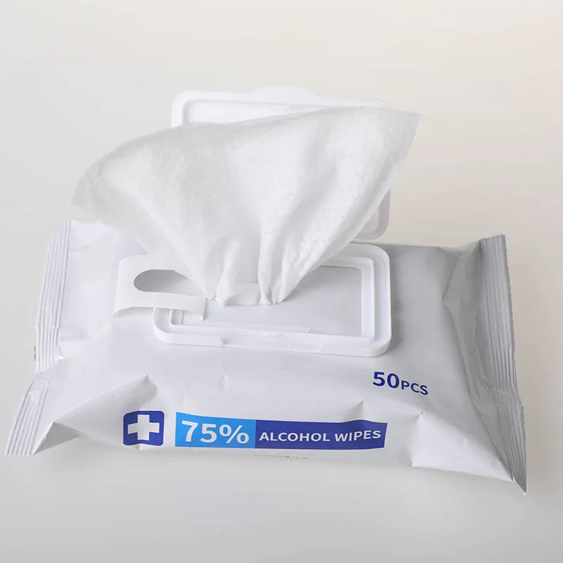 FSC GMPC CE ISO13485 BSCI BIODEGRADABLE Affordable Antibacterial Wipe With 75% 70% Alcohol For Hand
