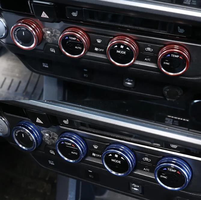 Car Refit Air Condition Central Control Knob Button Ring Cover Garnish For Toyota tacuma Tacoma