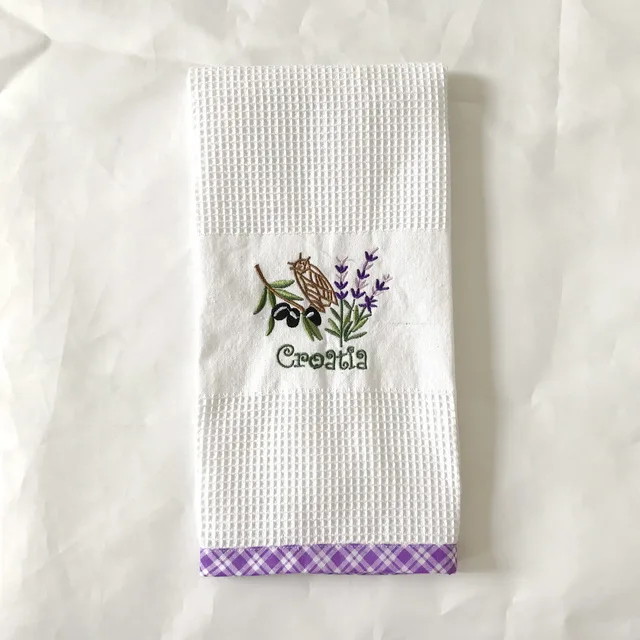 cotton waffle dish cloth tea towel kitchen towel with colorful border