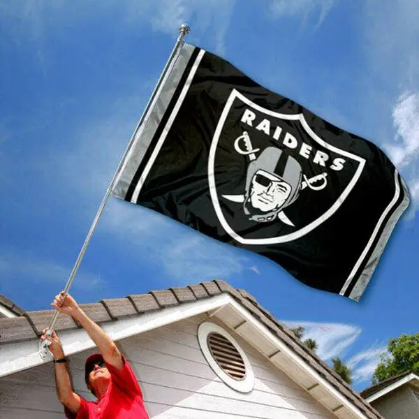 Hot Sale Top Quality NFL Team Good Price Double Side Printing Oakland Raiders Flag