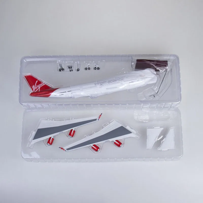 1:150 Scale 47CM Virgin Atlantic Airways Boeing 747-400 Aircraft Model Civil Aviation Passenger Aircraft Simulation Decoration
