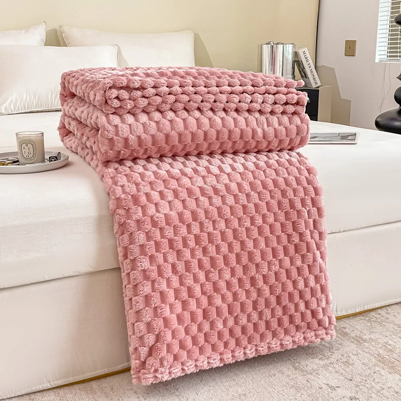 Fleece Blanket Checkered Throw Blanket Soft Cozy Blanket