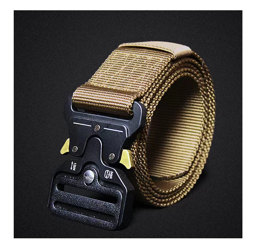 Оптовая продажа, нейлоновый тактический ремень с пластиковой пряжкой, мужской спортивный ремень для активного отдыха, Холщовый военный ремень