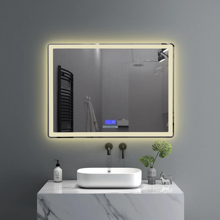 Hot Sale Smart Touch Sensor Anti-fog Wall  Mounted Bathroom LED Mirror Led Light Mirror Smart Mirror Rectang