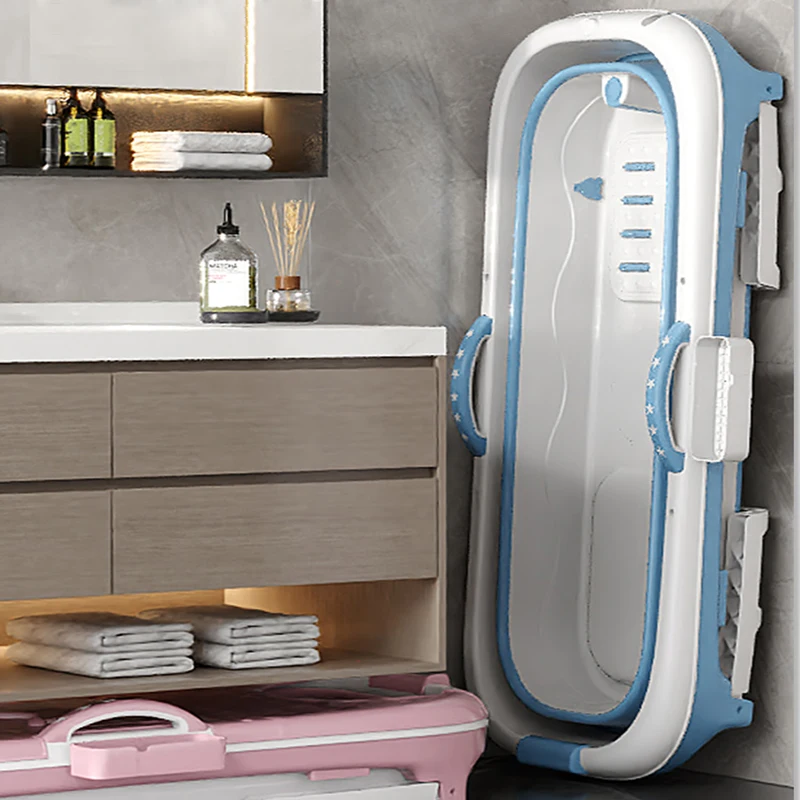 Wannuo 1.48m Foldable Bathtub Adult Bathroom Portable Plastic Bath Tub Custom Logo Folding Bath Tub With Foot Massage Roller