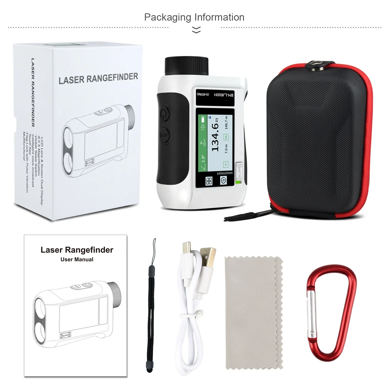 Golf Long distance finder watch for Hunt monocular with laser range finder rangefinders with Big side screen