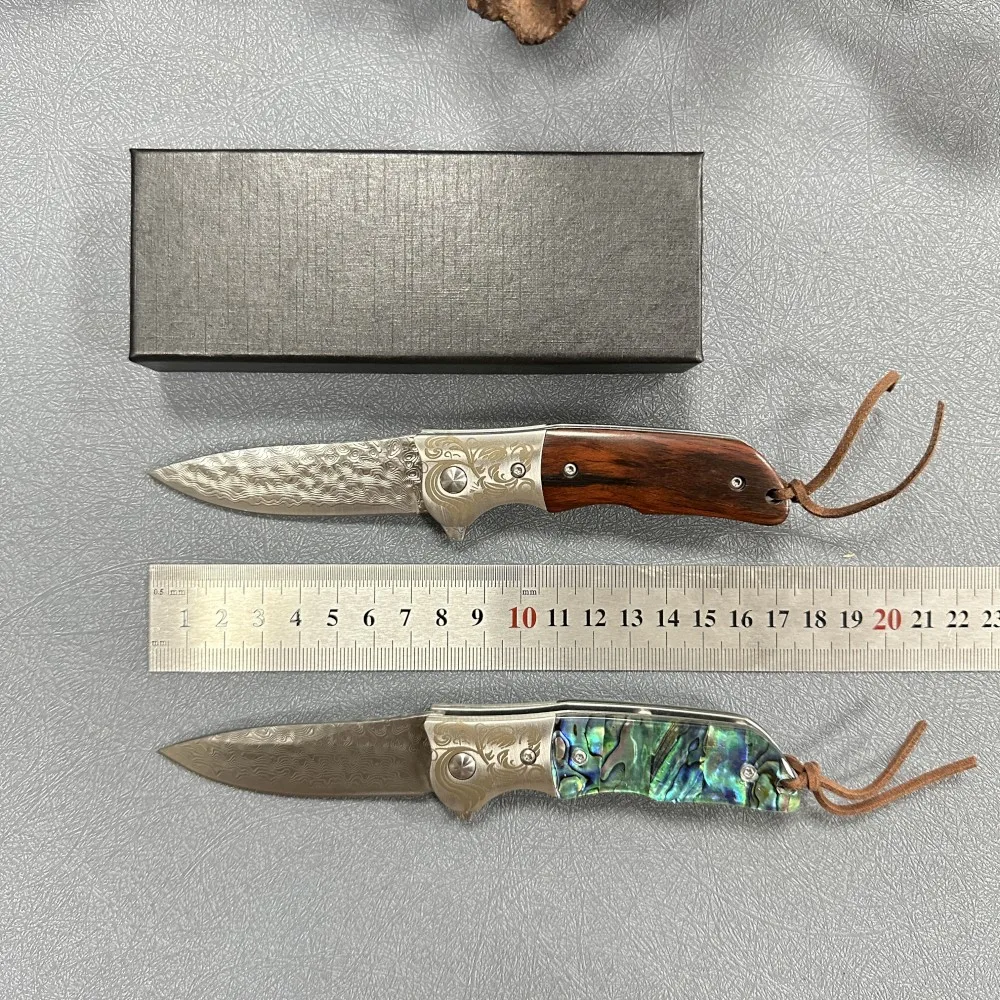 Wholesale Chinese Advanced Technology Low Price D2 Foldable Damascus Folding Pocket Knife Supply Reasonable Price Pocket Knives