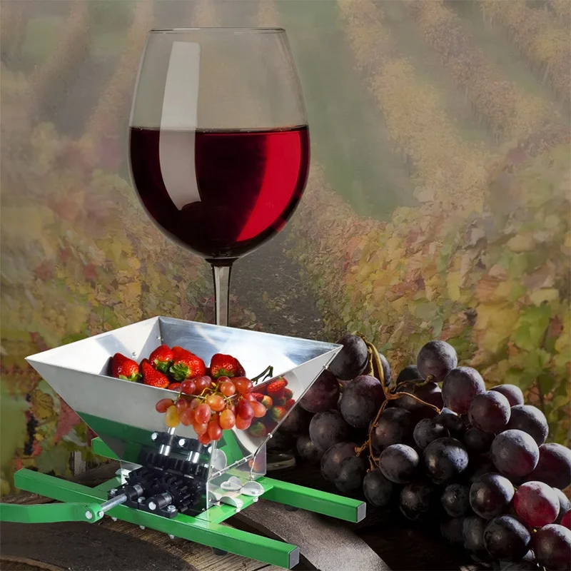 Hot Sale 7L Knocked Down Fruit Machine For Juice Stainless Steel Hopper Industrial Farm Grape Crusher