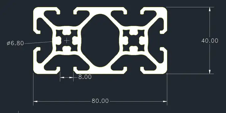 40 series 40x80 V Slot Aluminium Extrusion Industry 40x80 T Slot aluminum extruded profile framing systems