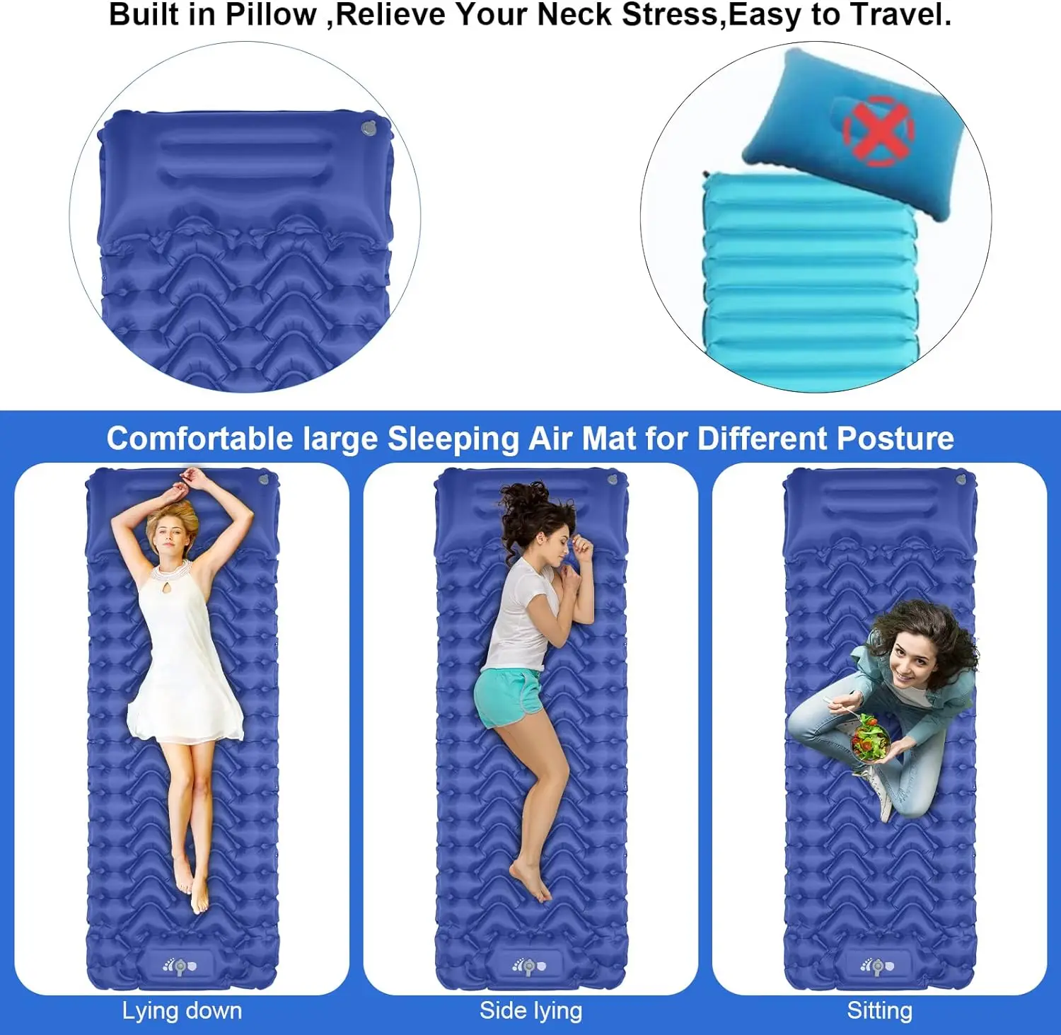 NPOT Camping Ultralight Inflatable Sleeping Pad Great for Camping and Hiking Compact and Lightweight Inflatable Mat