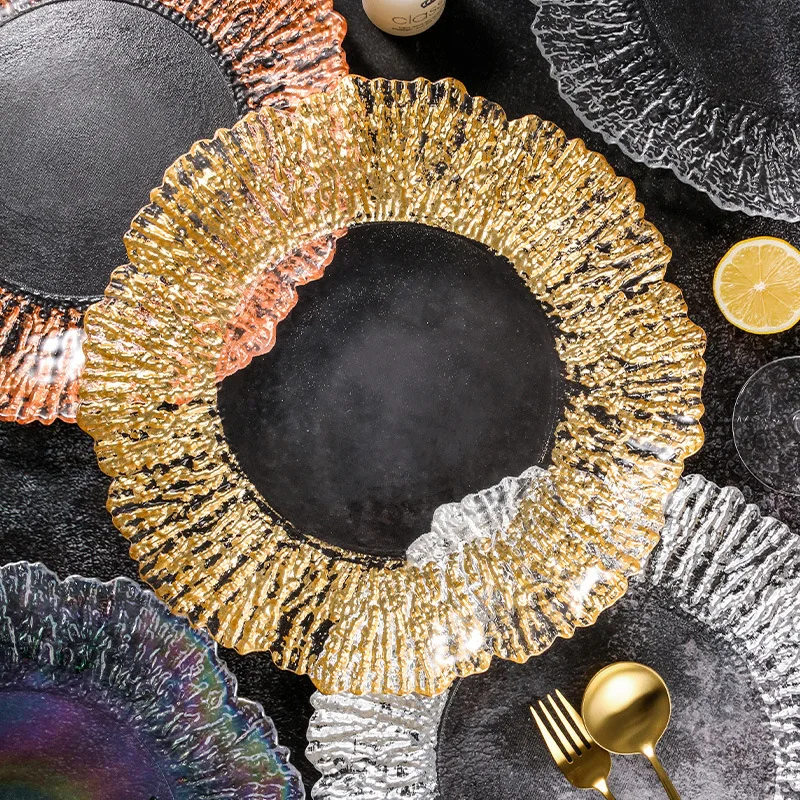 Factory Supplier New Brand Golden Charger Plate Golden Snowflake Charger Plate