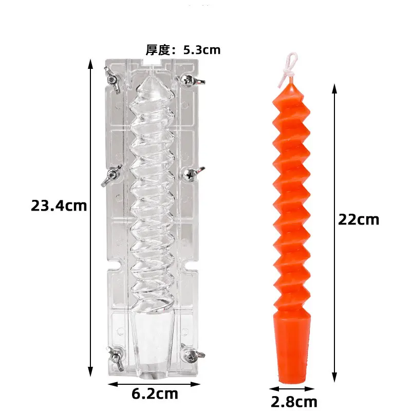 SZ960 Spiral Rotating Twisted Rod Wax Long Strip DIY Aromatherapy Candle Plastic Mold 3D