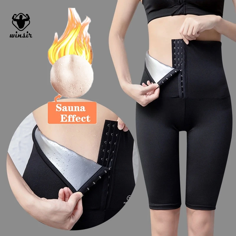 body shaper extra soft high waist slimming effect sweat workout sauna pants hot waist trainer biker shorts for weight loss