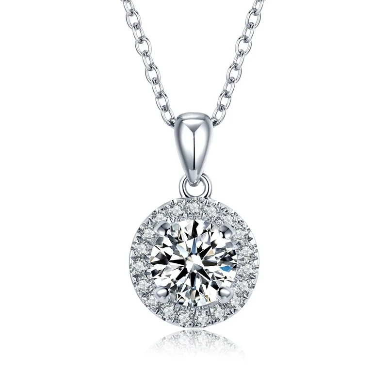 18 k solid gold wholesale pass test 0.5 1 carat woman jewelry vvs custom diamond moissanite pendant with certificate