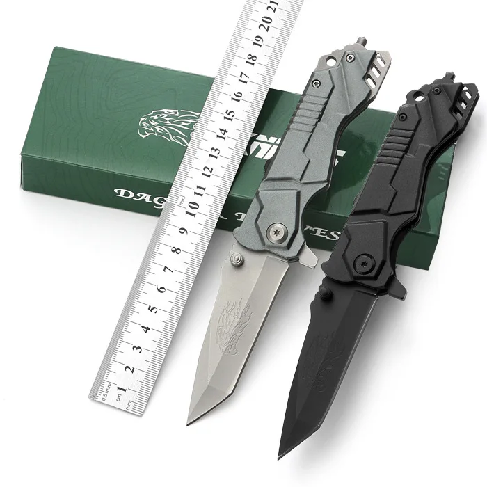 Folding tactical knife bearing system pocket flip knife tool with non slip pattern handle