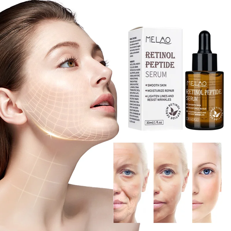 Private Label Face Retinol Serum Lighten Lines And Resist Wrinkles Moisturize Retinol Peptide Serum