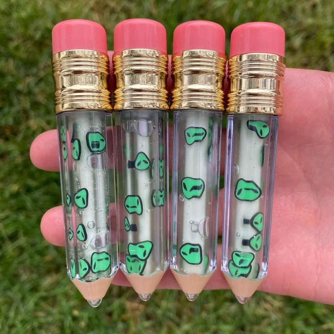 2021New Base Vendor Private Label Clear Custom Vegan Glitter Girl natural Wholesale Cute Pouches Flower Lipgloss Lip Gloss