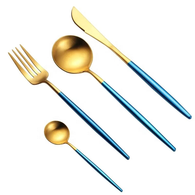 
Luxury Gold Flatware Set Stainless Steel Stain Cutlery Set 
