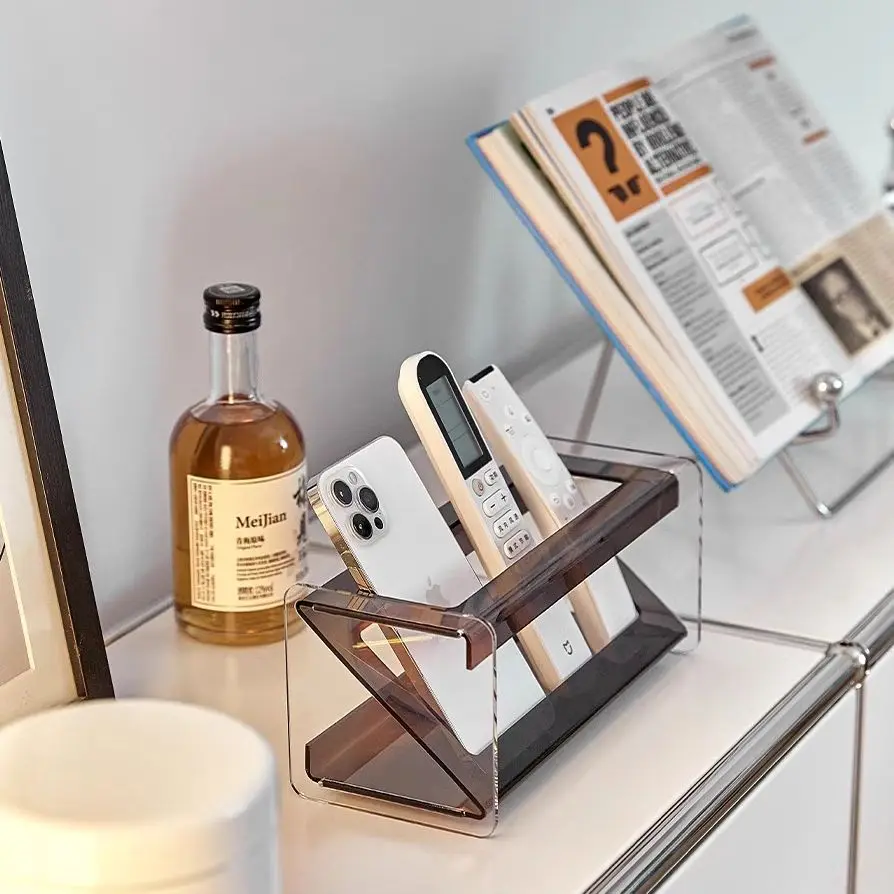 New Arrival Acrylic Remote Control Holder Durable Acrylic Remote Control Storage Box Rack for Christmas Gift