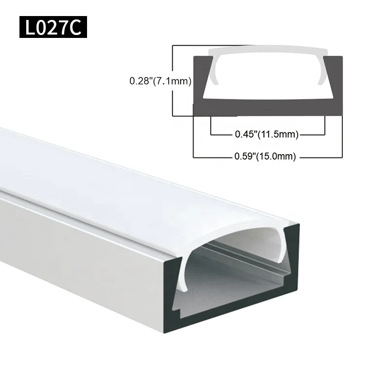 High quality U Shape Black Alu 6063 Extrusion Housing Channel Diffused Cover For Lighting Strip bar Surface Led Profile Aluminum