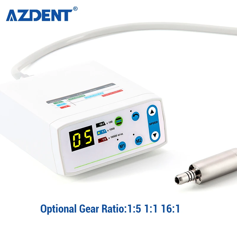 Azdent Portable dental brushless micromotor LED Lab electric motor for contra angle low speed handpiece