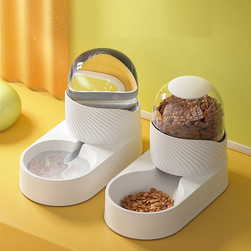 Новинка 2022, Автоматический водяной фонтан для домашних животных, миска для воды и еды для кошек и собак с большим лицом, водяной фонтан для кошек