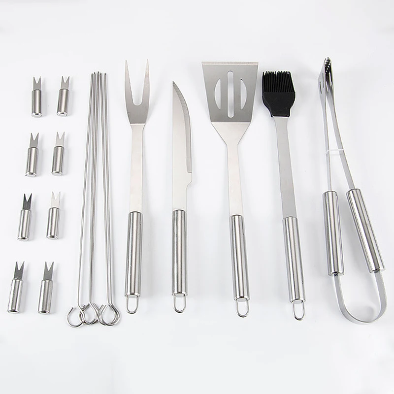 Manufacturers Premium Portable Easy Clean 15 PCS Outdoor Stainless Steel Barbeque BBQ Grilling Tools Set