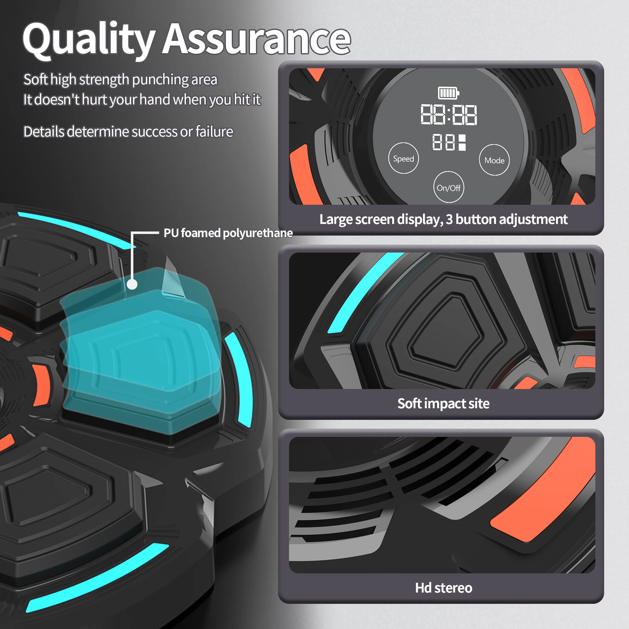 Gordon Wholesale Smart Target Home Wall Music Boxing Machine PU Training Machine Pads Electronic Lights Stand Punch MMA Dummy