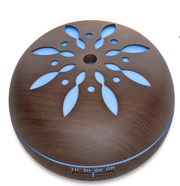 Горячая Продажа темное дерево зерна ультразвуковой воздушный аромадиффузор с пультом дистанционного управления