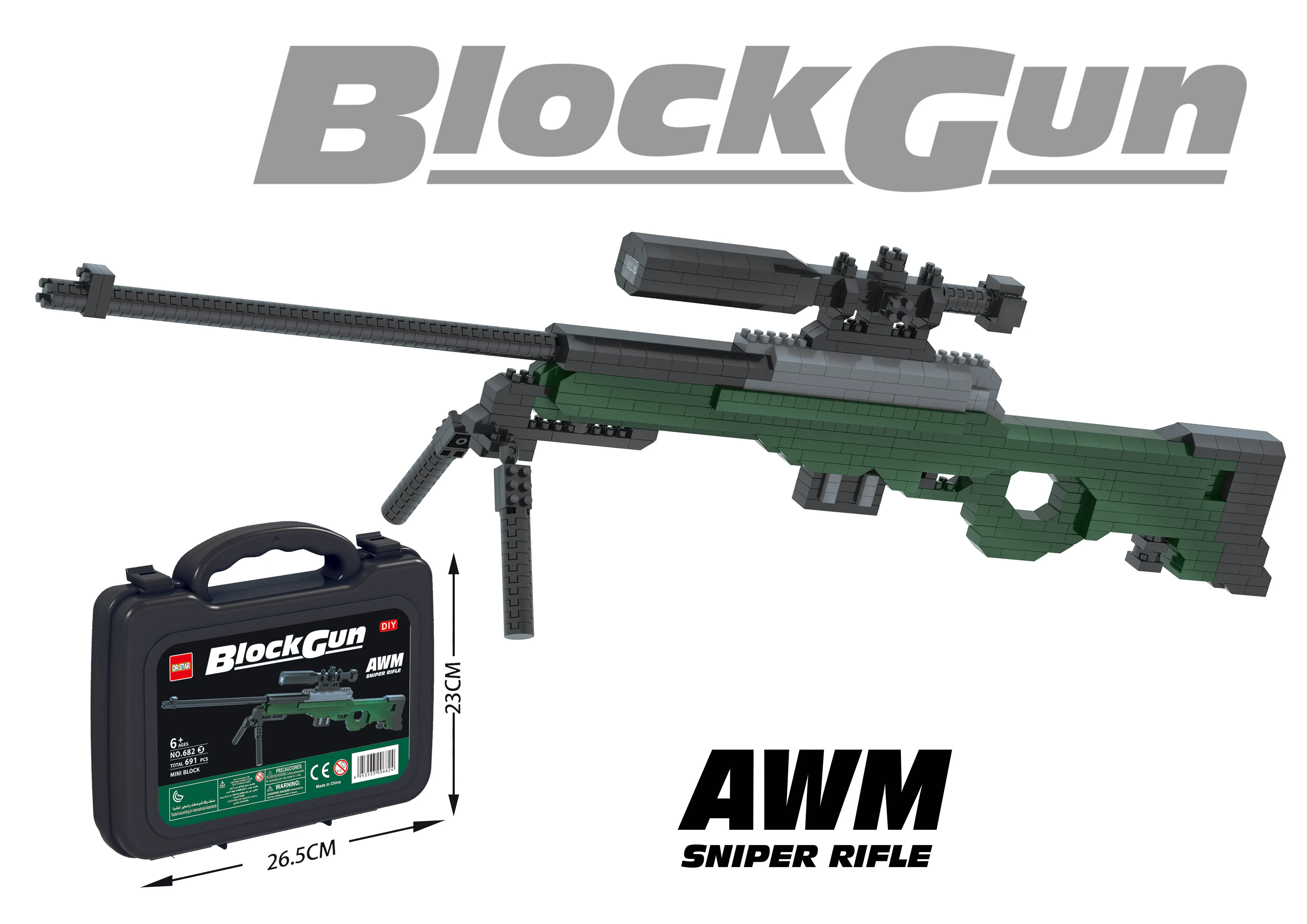 Custom Legoing Portable Handbag Military Weapon Sniper Rifles Model Building Blocks Toys Guns