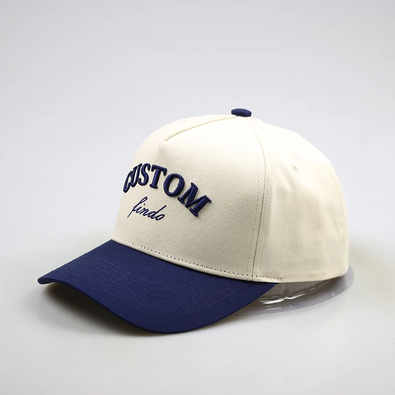 Custom embroidery logo men women plain two tone dad cap wholesale blank 5 panel 2 colors unstructured two tone baseball cap hat