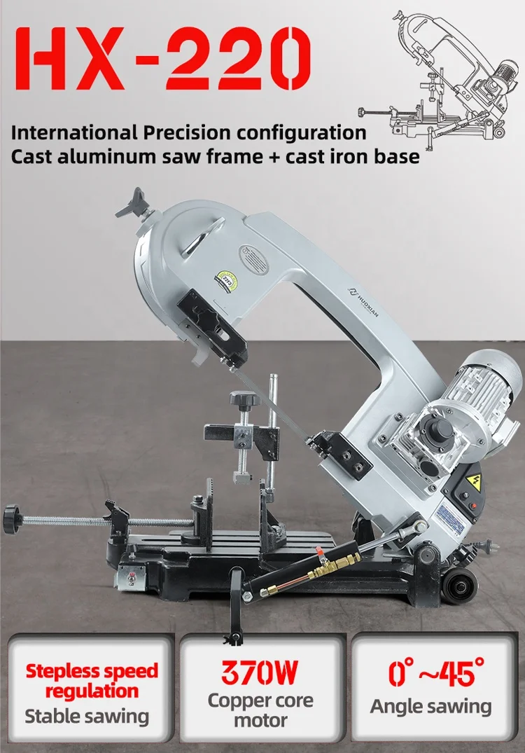 Low price portable metal cutting band saw angle cut 45 degree band saw small bandsaw machine