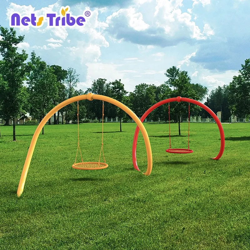 Kids Rope Swing Set Round Hammock Chair for Outdoor Playground and Kindergarten Furniture netstribe