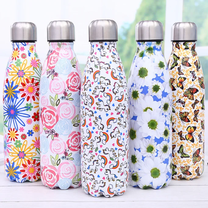500ml customized motivational dumbbells stainless water bottle with metal lid for gym sport